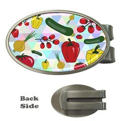 Vegetables Cucumber Tomato Money Clips (oval)  by Nexatart