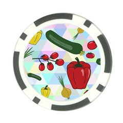 Vegetables Cucumber Tomato Poker Chip Card Guard by Nexatart