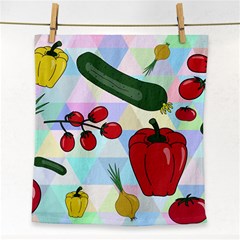 Vegetables Cucumber Tomato Face Towel by Nexatart