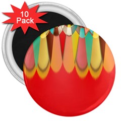 Colors On Red 3  Magnets (10 Pack)  by linceazul