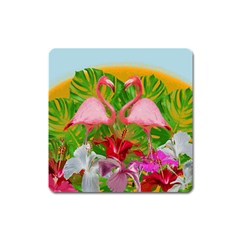 Flamingo Square Magnet by Valentinaart