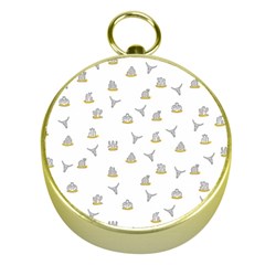 Cactus Pattern Gold Compasses by ValentinaDesign