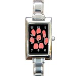 Craft Pink Black Polka Spot Rectangle Italian Charm Watch Front