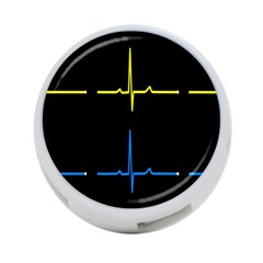 Heart Monitor Screens Pulse Trace Motion Black Blue Yellow Waves 4-port Usb Hub (one Side) by Mariart