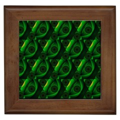 Green Eye Line Triangle Poljka Framed Tiles by Mariart