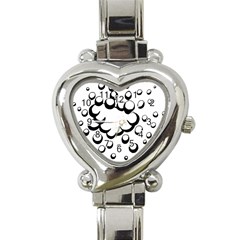 Splash Bubble Black White Polka Circle Heart Italian Charm Watch by Mariart