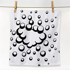 Splash Bubble Black White Polka Circle Face Towel by Mariart