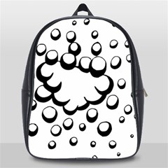 Splash Bubble Black White Polka Circle School Bags(large)  by Mariart