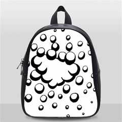 Splash Bubble Black White Polka Circle School Bags (small)  by Mariart