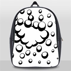 Splash Bubble Black White Polka Circle School Bags (xl)  by Mariart