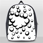 Splash Bubble Black White Polka Circle School Bags (XL)  Front