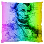 Abraham Lincoln Portrait Rainbow Colors Typography Standard Flano Cushion Case (Two Sides) Front