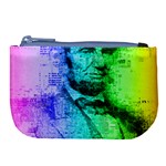 Abraham Lincoln Portrait Rainbow Colors Typography Large Coin Purse Front