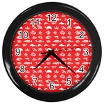 Fish pattern Wall Clocks (Black) Front