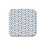 Dinosaurs pattern Rubber Square Coaster (4 pack)  Front