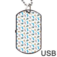 Dinosaurs Pattern Dog Tag Usb Flash (one Side) by ValentinaDesign