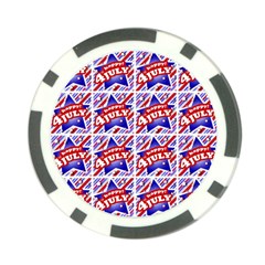 Happy 4th Of July Theme Pattern Poker Chip Card Guard by dflcprints