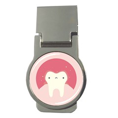 Sad Tooth Pink Money Clips (round)  by Mariart