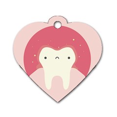 Sad Tooth Pink Dog Tag Heart (one Side) by Mariart