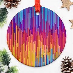 Vertical Behance Line Polka Dot Blue Red Orange Ornament (round) by Mariart