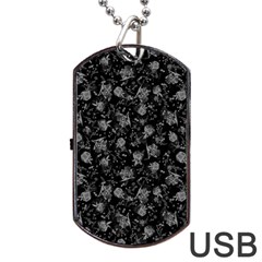 Floral Pattern Dog Tag Usb Flash (two Sides) by ValentinaDesign