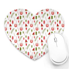 Watermelon Fruit Paterns Heart Mousepads by TastefulDesigns