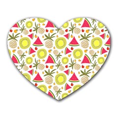 Summer Fruits Pattern Heart Mousepads by TastefulDesigns