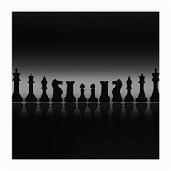 Chess Pieces Medium Glasses Cloth (2-side) by Valentinaart