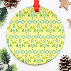 Simple Tribal Pattern Round Ornament (two Sides) by berwies