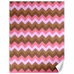 Shades Of Pink And Brown Retro Zigzag Chevron Pattern Canvas 18  X 24   by Nexatart