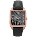 Abstract Architecture Pattern Rose Gold Leather Watch  Front