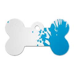 Blue Stain Spot Paint Dog Tag Bone (one Side) by Mariart