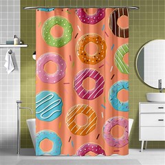 Doughnut Bread Donuts Orange Shower Curtain 48  X 72  (small)  by Mariart