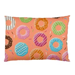 Doughnut Bread Donuts Orange Pillow Case (two Sides) by Mariart