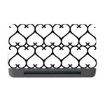 Heart Background Wire Frame Black Wireframe Memory Card Reader with CF Front