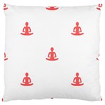 Seamless Pattern Man Meditating Yoga Orange Red Silhouette White Standard Flano Cushion Case (Two Sides) Front