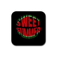 Watermelon - Sweet Summer Rubber Square Coaster (4 Pack)  by Valentinaart