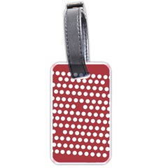 Pink White Polka Dots Luggage Tags (one Side)  by Mariart