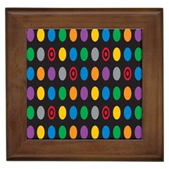 Polka Dots Rainbow Circle Framed Tiles by Mariart