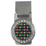 Polka Dots Rainbow Circle Money Clips (CZ)  Front