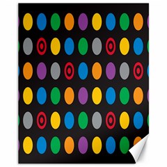 Polka Dots Rainbow Circle Canvas 11  X 14   by Mariart