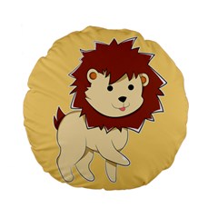 Happy Cartoon Baby Lion Standard 15  Premium Flano Round Cushions by Catifornia