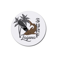 Surf - Laguna Rubber Coaster (round)  by Valentinaart