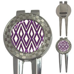 Diamond Key Stripe Purple Chevron 3-in-1 Golf Divots by Mariart