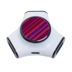 Maroon Striped Texture 3-port Usb Hub by Mariart