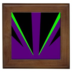 Rays Light Chevron Purple Green Black Line Framed Tiles by Mariart