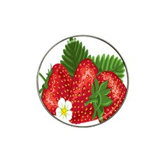 Strawberry Red Seed Leaf Green Hat Clip Ball Marker (10 Pack) by Mariart