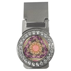 Pastel Pearl Lotus Garden Of Fractal Dahlia Flowers Money Clips (cz)  by jayaprime