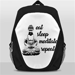 Eat, sleep, meditate, repeat  Backpack Bag Front