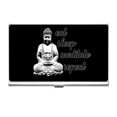 Eat, Sleep, Meditate, Repeat  Business Card Holders by Valentinaart